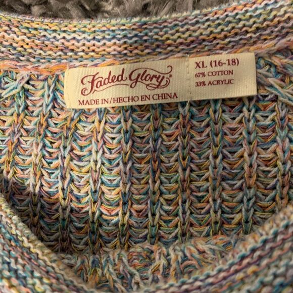 $5 ADD ON ITEM Faded glory knit Multicolor sweater sz … - Picture 9 of 11